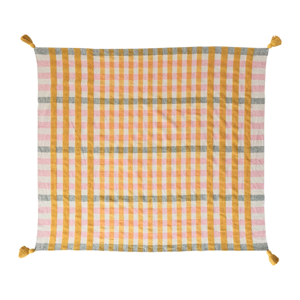 Colorful Check Woven Jacquard Throw Blanket - Freshie & Zero Studio Shop