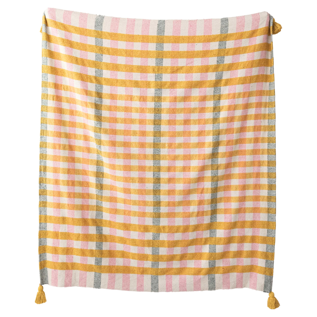 Colorful Check Woven Jacquard Throw Blanket - Freshie & Zero Studio Shop