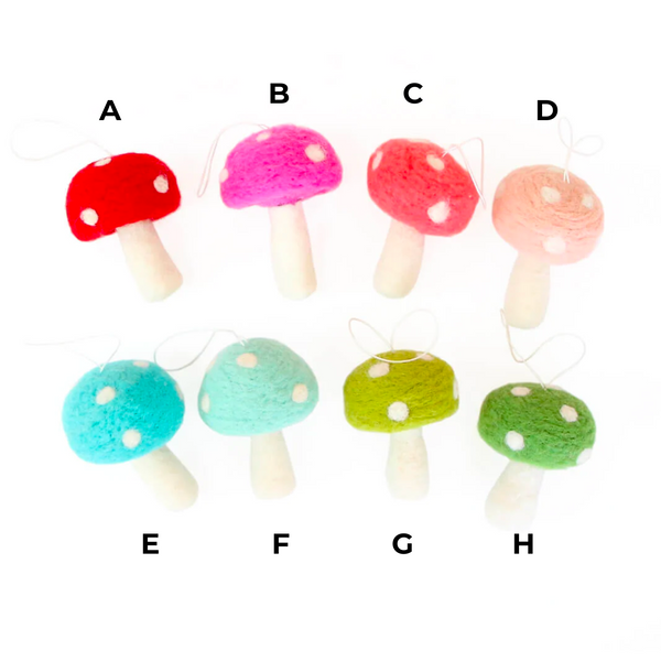 Mushroom Felt Ornaments - Freshie & Zero Studio Shop
