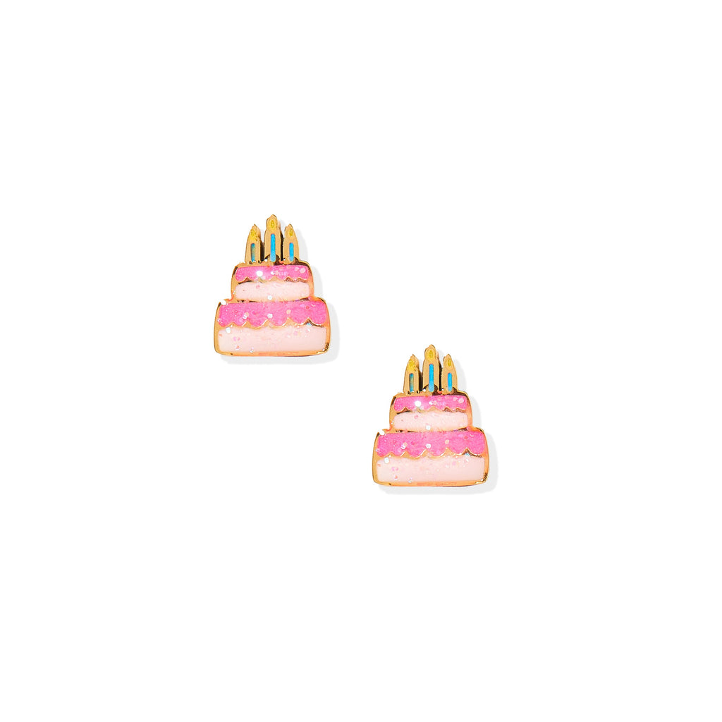 Birthday Cake Flatback Waterproof Stud Earrings - Freshie & Zero Studio Shop