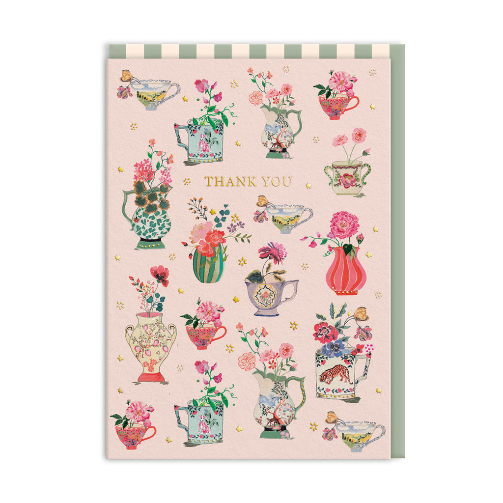 Vases and Teacups Boxed Thank You Cards - Set of 6 - Freshie & Zero Studio Shop