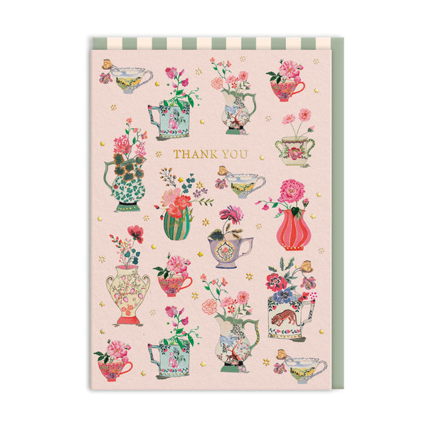 Vases and Teacups Boxed Thank You Cards - Set of 6 - Freshie & Zero Studio Shop