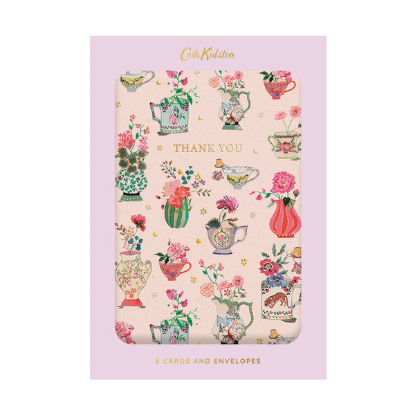 Vases and Teacups Boxed Thank You Cards - Set of 6 - Freshie & Zero Studio Shop