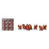 Set of nine orange turkey-shaped tealight candles from Creative Co-Op, perfect for seasonal or festive decor.