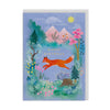 Colorful Mountain Fox birthday greeting card by Ohh Deer featuring a whimsical fox illustration on a festive background.