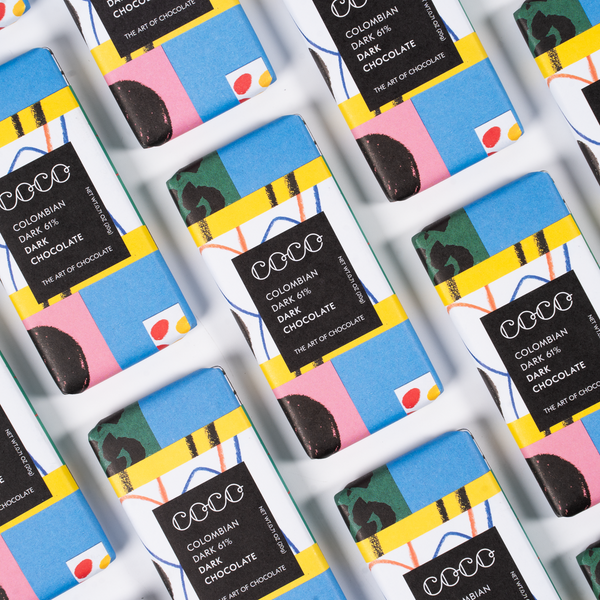 Columbian Dark 61% Chocolate Mini 20g Bar by COCO - Freshie & Zero Studio Shop