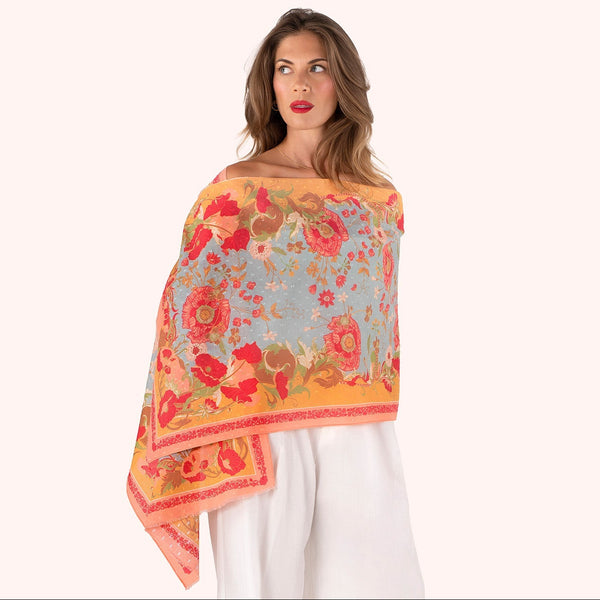 Cotton Scarf by Powder - Paisley Poppies - Freshie & Zero Studio Shop