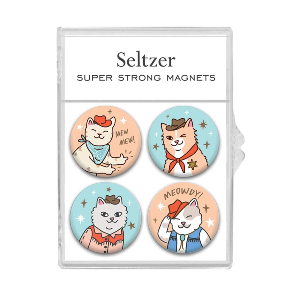 Cowboy Cats: Super Strong Magnets Set of 4 - Freshie & Zero Studio Shop