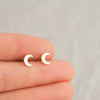 Tiny Stud Earrings: Gold Crescent Moons. - Freshie & Zero Studio Shop