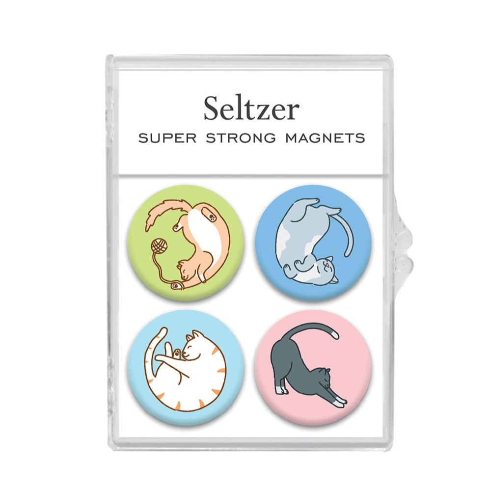 Curled Up Cats: Super Strong Magnets Set of 4 - Freshie & Zero Studio Shop
