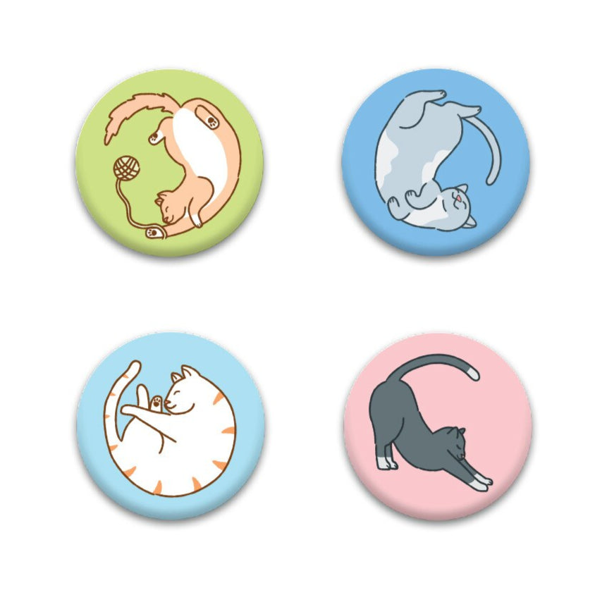 Curled Up Cats: Super Strong Magnets Set of 4 - Freshie & Zero Studio Shop