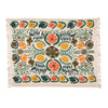 Floral Embroidered Cotton Slub Tasseled Throw Blanket - Freshie & Zero Studio Shop