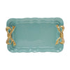 Coquette Aqua Blue Metal Tray with Gold Bows - Freshie & Zero Studio Shop