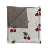 Cherries Soft Cotton Knit Throw Blanket - Freshie & Zero Studio Shop