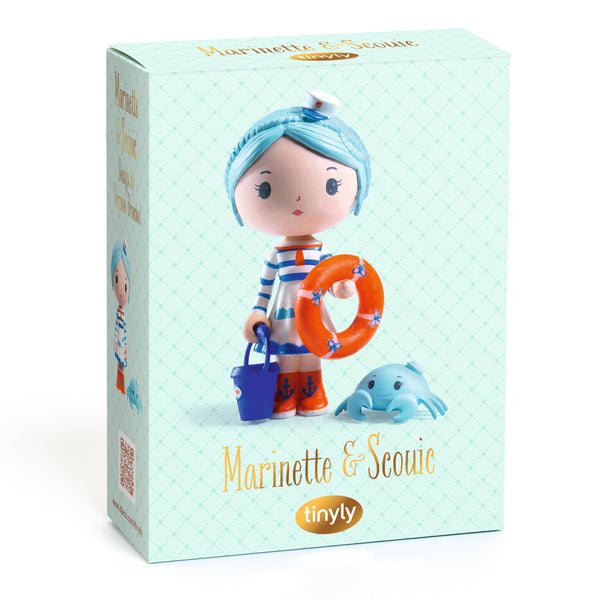 Djeco Marinette & Scouic Tinyly figurine set with two colorful character figures and accessories