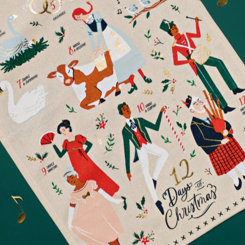 12 Days of Christmas - Cotton Dishtowel by Danica - Freshie & Zero Studio Shop