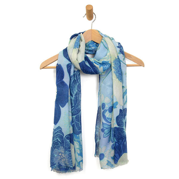 Blue Spring Floral Scarf by Joy Susan - Freshie & Zero Studio Shop