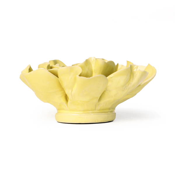 English Garden Collection Ceramic Wall Flower: 5.25" Lime Yellow Larkspur - Freshie & Zero Studio Shop