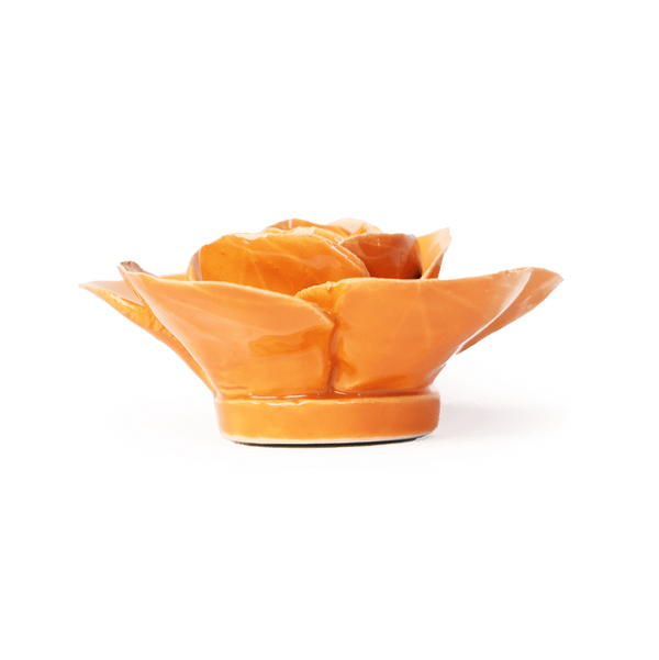 English Garden Collection Ceramic Flower: 3.5" Orange Ranunculus - Freshie & Zero Studio Shop