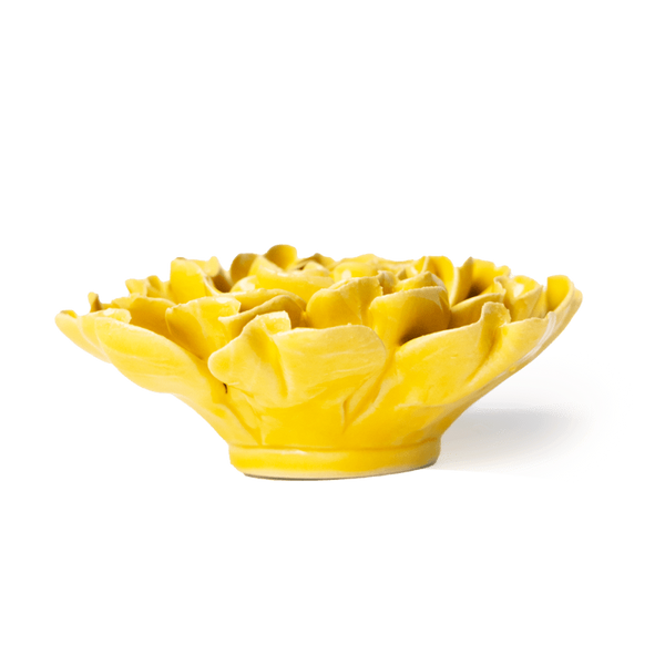 English Garden Collection Ceramic Wall Flower: 6" Buttercup Yellow Hawthorn - Freshie & Zero Studio Shop