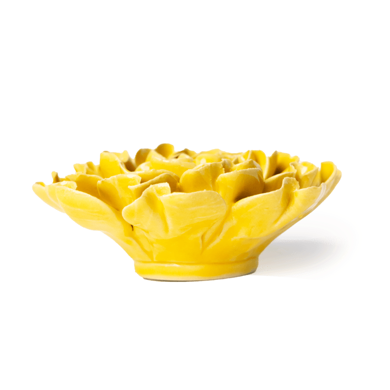 English Garden Collection Ceramic Wall Flower: 6" Buttercup Yellow Hawthorn - Freshie & Zero Studio Shop