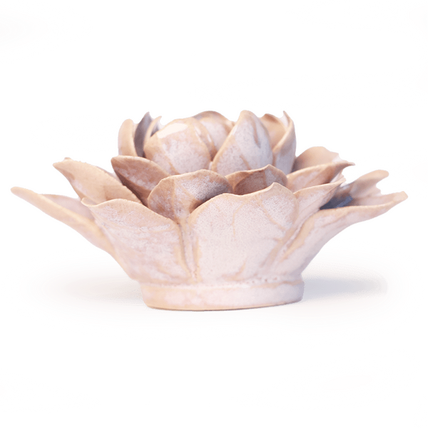 France Collection Ceramic Wall Flower: 5.5" Pink Sand Starbrite Water Lily - Freshie & Zero Studio Shop