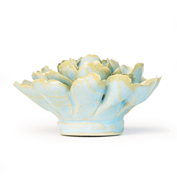 France Collection Ceramic Wall Flower: 3.5" Robin's Egg Blue French Marigold - Freshie & Zero Studio Shop