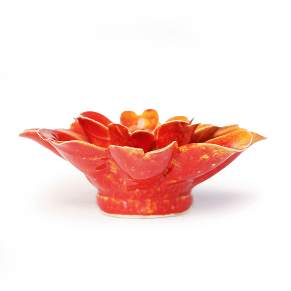 Ceramic Wall Flower: 4.25" Orange Yellow Paris Daisy - Freshie & Zero Studio Shop