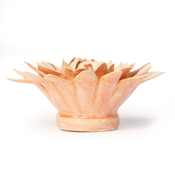 France Collection Ceramic Wall Flower: 4" Peach Pink Strawflower - Freshie & Zero Studio Shop