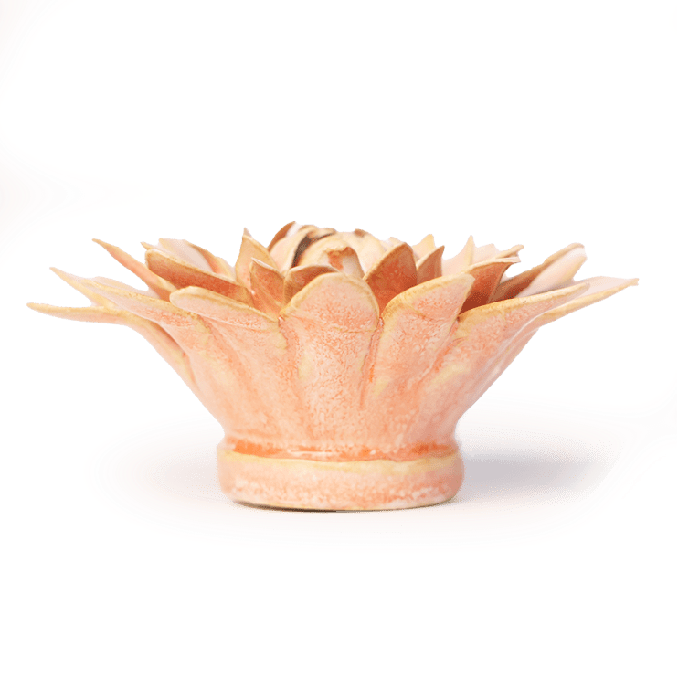 France Collection Ceramic Wall Flower: 4" Peach Pink Strawflower - Freshie & Zero Studio Shop