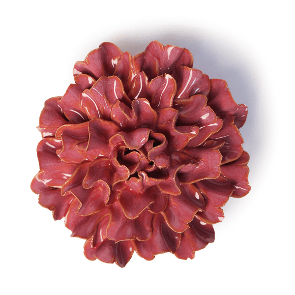 Ceramic Wall Flower: 4.25" Blush Pink Tundra Carnation - Freshie & Zero Studio Shop