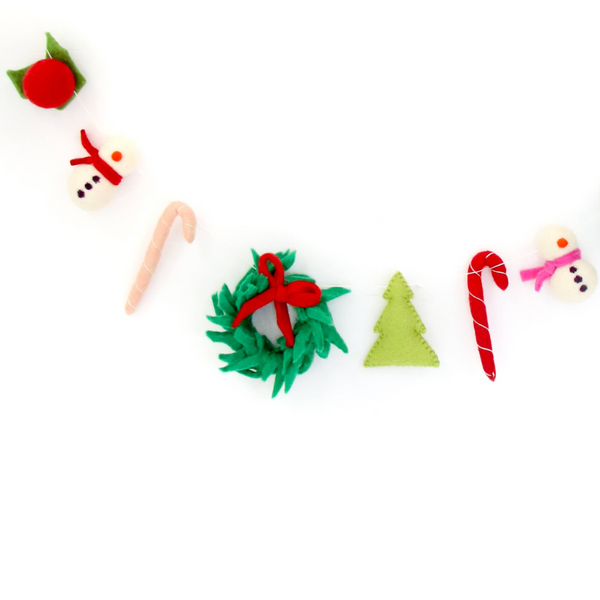 Christmas Shapes Felt Garland - Freshie & Zero Studio Shop