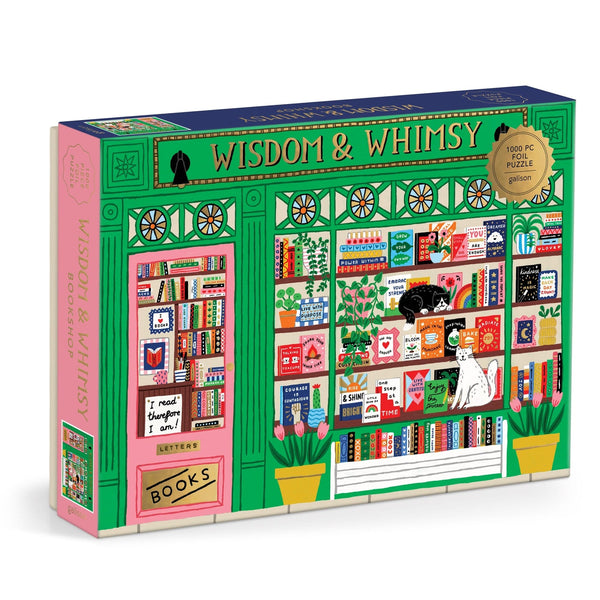Wisdom & Whimsy Bookshop 1000 Piece Foil Puzzle - Freshie & Zero Studio Shop