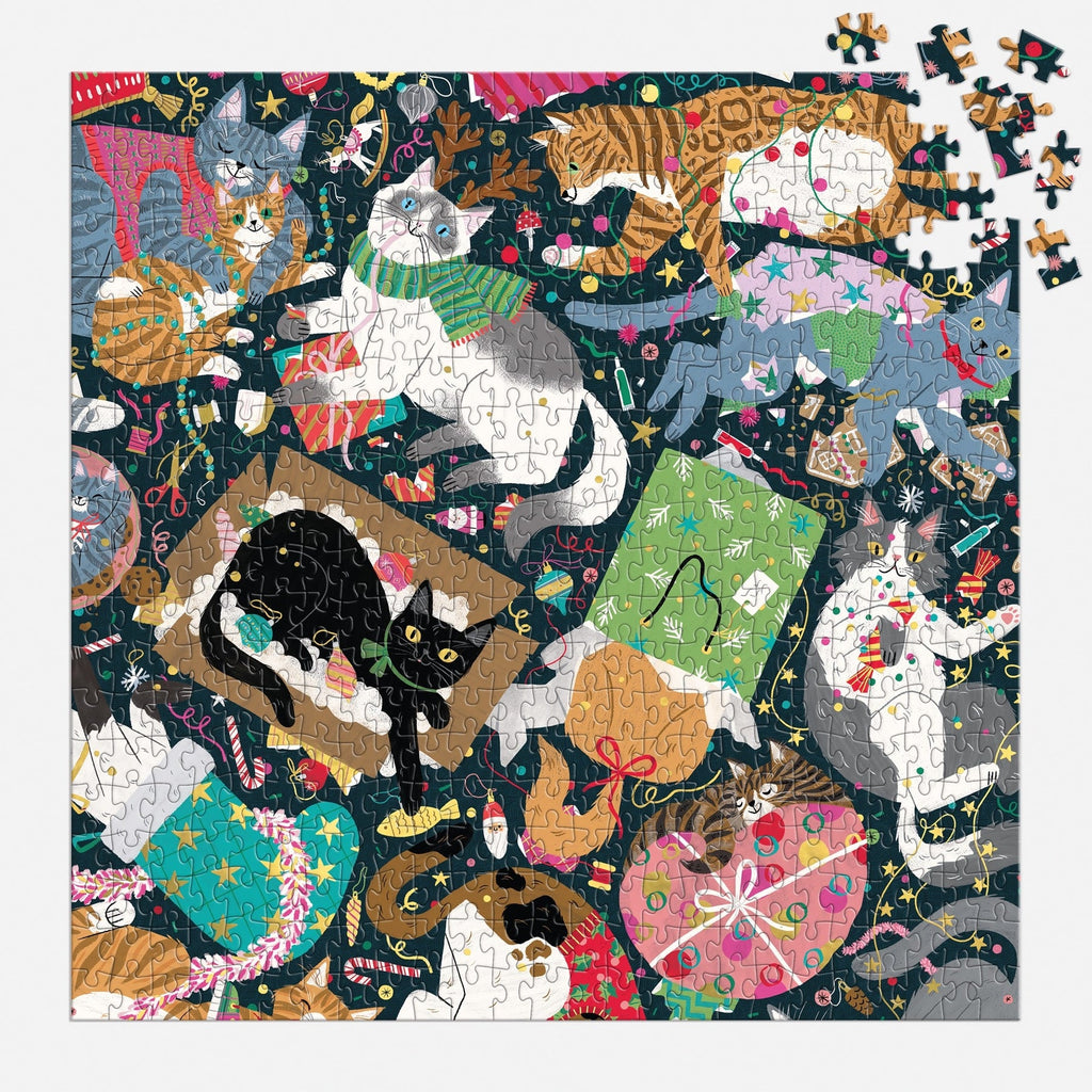 Catmas Chaos 500 Piece Foil Puzzle - Freshie & Zero Studio Shop