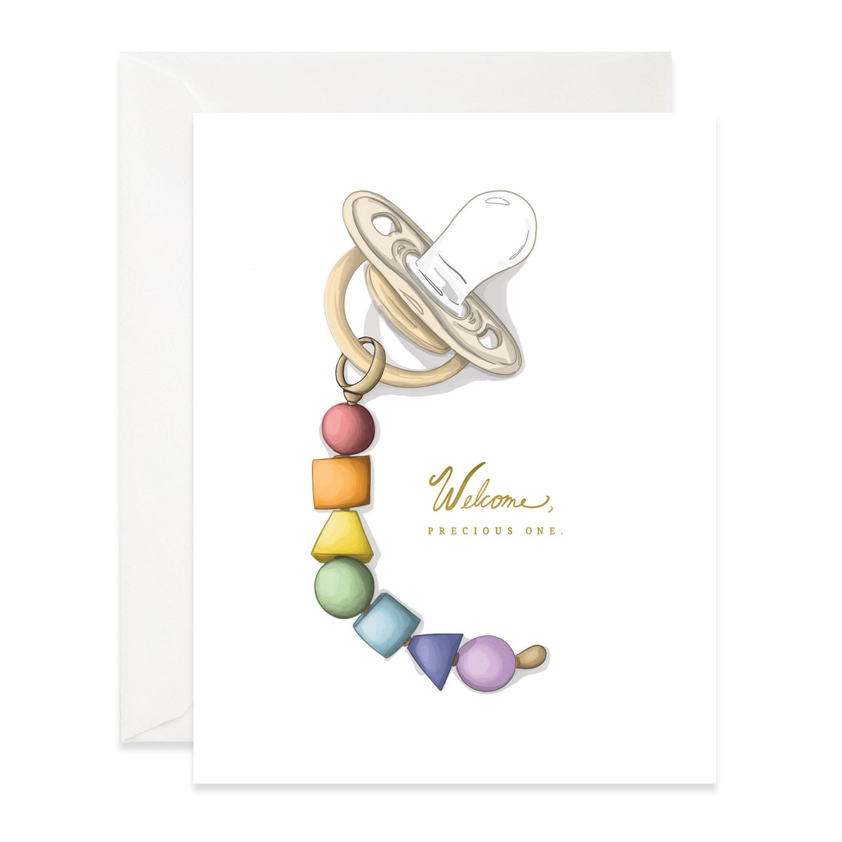 Rainbow Pacifier Baby Greeting Card | Freshie & Zero