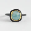 Cushion Ring: Black & Gold Gemstone Diamond by Felix Z - Freshie & Zero Studio Shop