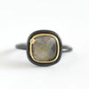 Cushion Ring: Black & Gold Gemstone Diamond by Felix Z - Freshie & Zero Studio Shop