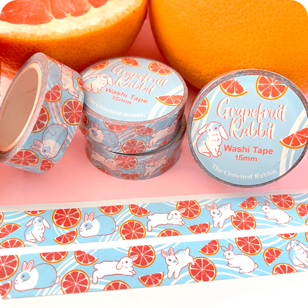 Grapefruit Rabbit Washi Tape - Freshie & Zero Studio Shop