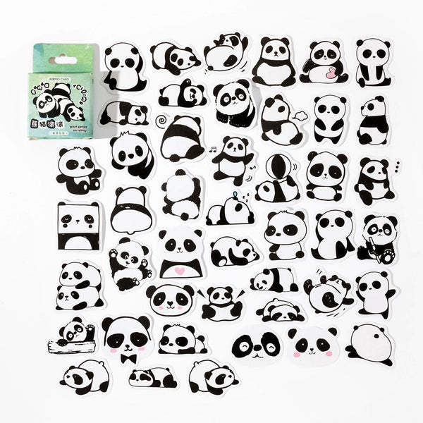 Little Box of Kawaii Paper Stickers: Rolling Pandas - Freshie & Zero Studio Shop