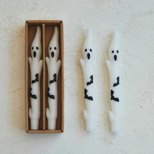 10" Ghost Taper Candles | Set of 2 - Freshie & Zero Studio Shop