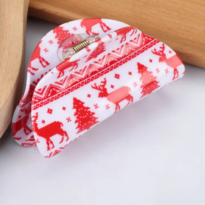 Christmas Sweater Pattern Hair Claw Clip - Freshie & Zero Studio Shop