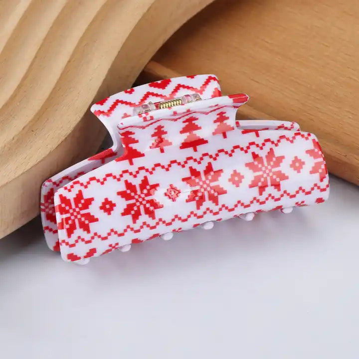 Christmas Sweater Pattern Hair Claw Clip - Freshie & Zero Studio Shop
