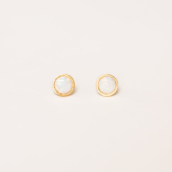 Opal Gold Stud Earrings - Freshie & Zero Studio Shop