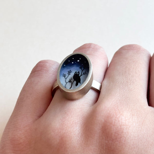 Nighttime Owl Ring by Fernworks - Freshie & Zero Studio Shop