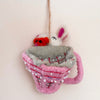 Felt Mouse In Teacup Ornaments - Freshie & Zero Studio Shop