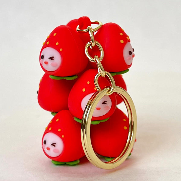 Strawberry Bunch Kawaii Keychain - Freshie & Zero Studio Shop