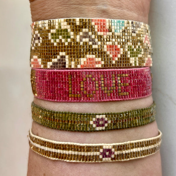Powder Pink Love Beaded Bracelet - Freshie & Zero Studio Shop