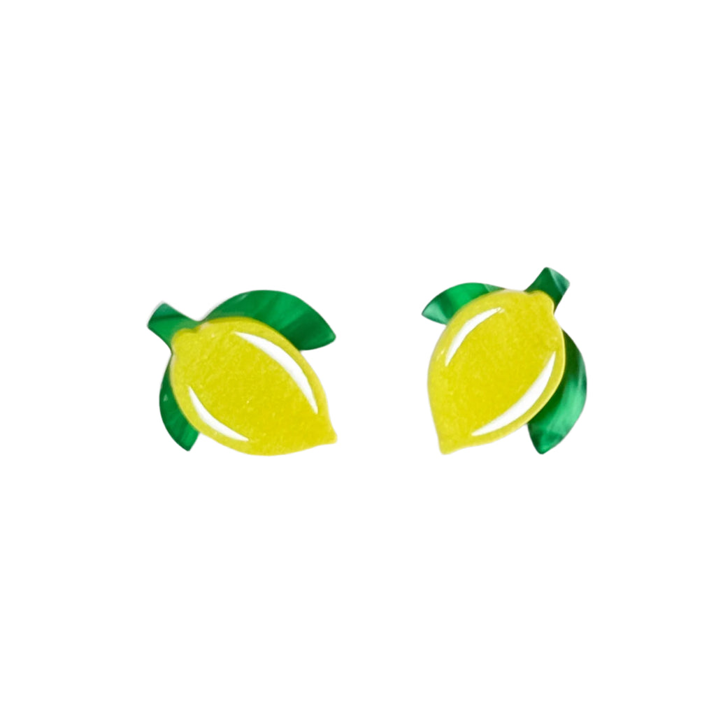 Pearly Lemon Stud Earrings by Elise Design - Freshie & Zero Studio Shop