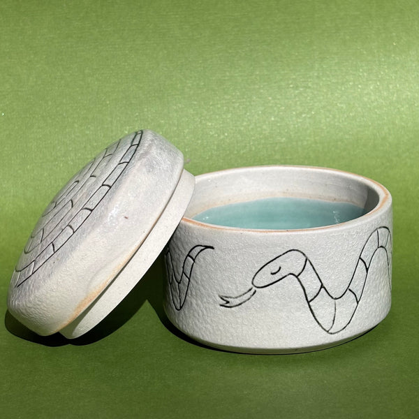 Handmade Ceramic Snake Trinket Jar - Freshie & Zero Studio Shop