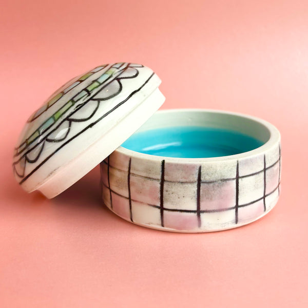 Handmade Ceramic Pastel Snake Trinket Jar - Freshie & Zero Studio Shop